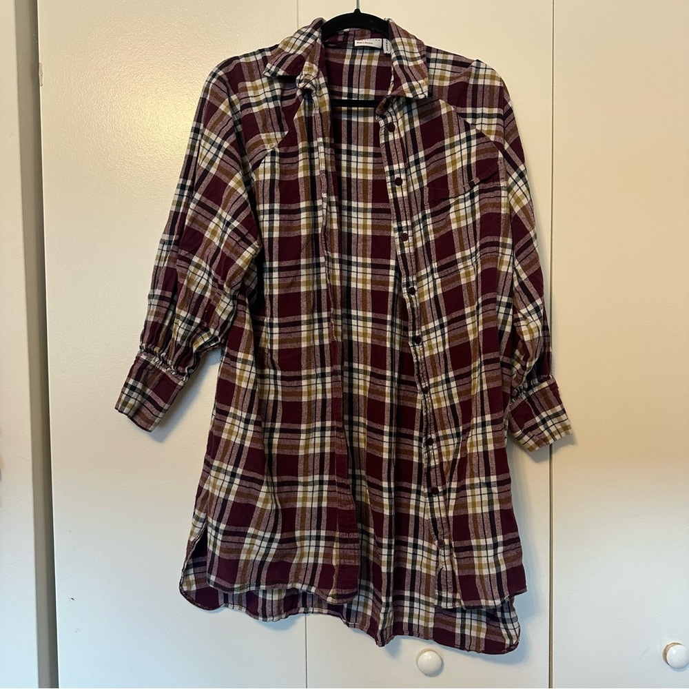 ✨5 for $25✨ASOS Plaid Shirt Dress | Burgundy